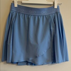 ALO Yoga Sky Blue Pleated Mini Tennis Skirt